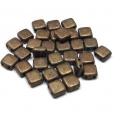 6mm Czech Mate French Beige-Copper Picasso